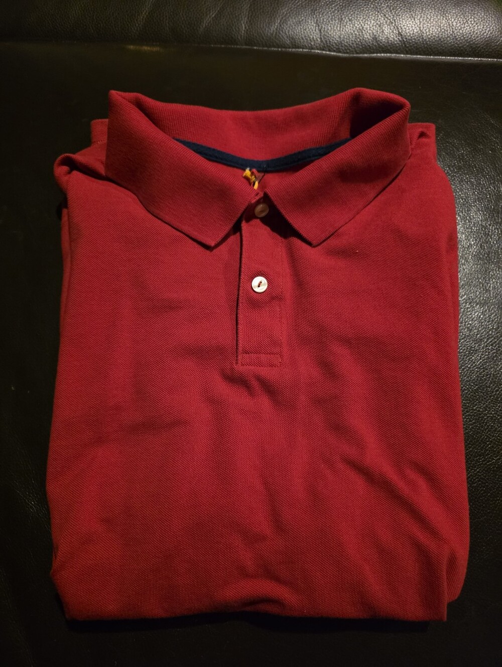 St. John'sBay Men's Red Polo Shirt - Classic Collared Short Sleeve XXL